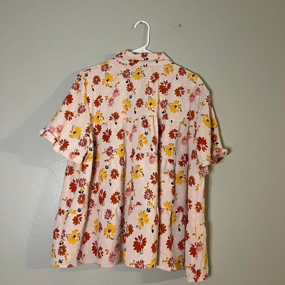 Floral Blouse | Plus Size | Ruffle | Button up |Spring y2k - Picture 5 of 8